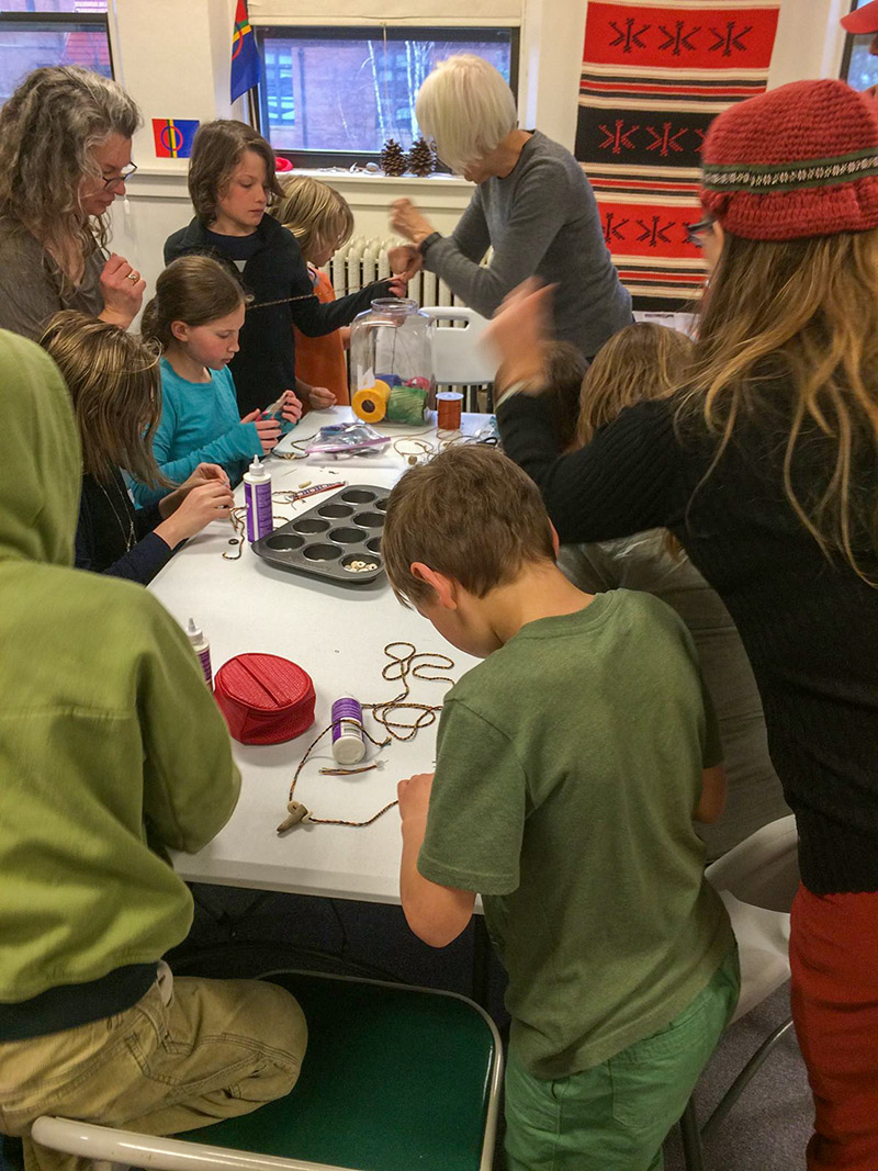 Sami Bracelet making at the Nordic Center in Duluth, MN 2016