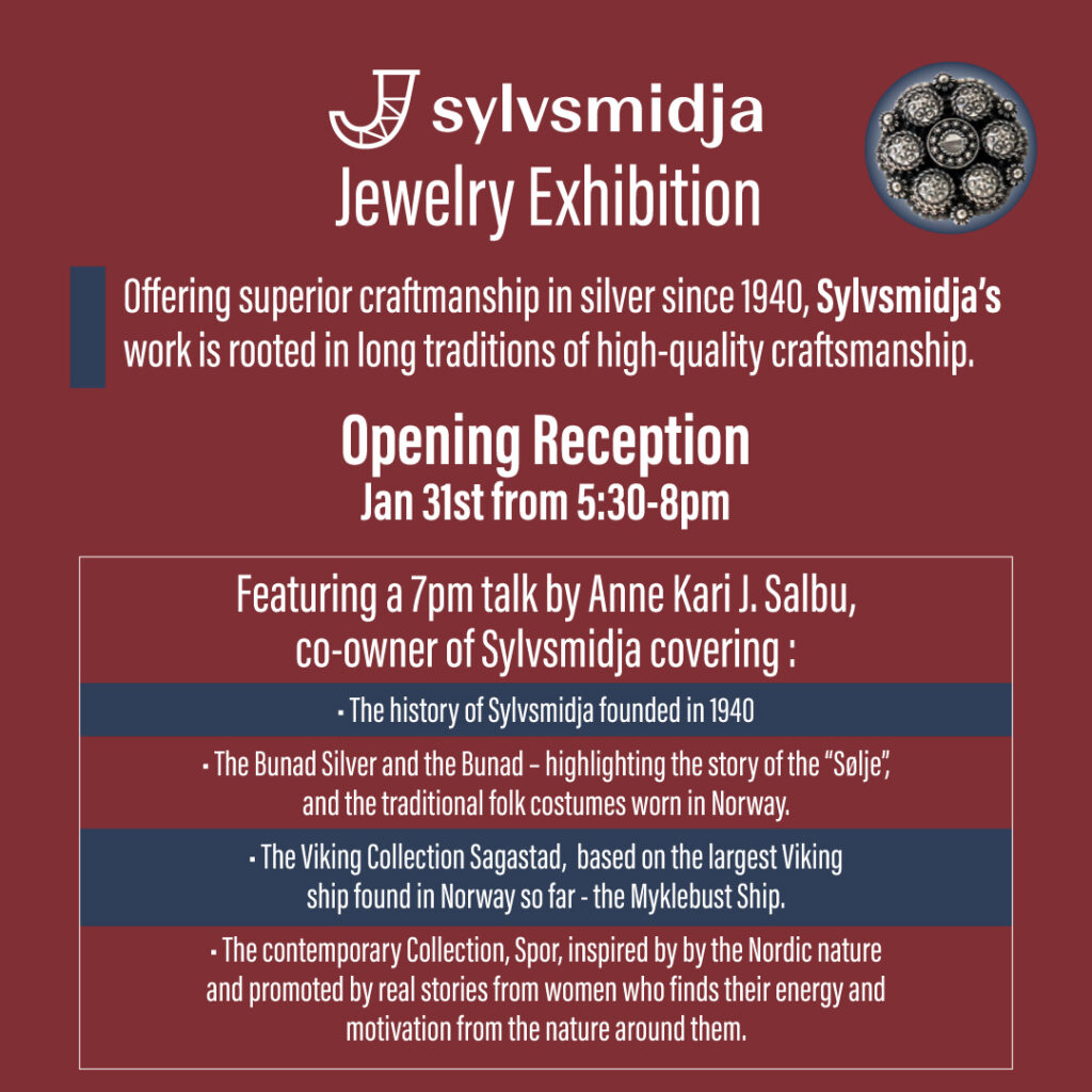 Sylvsmidja Jewelry Exhibition at the Nordic Center of Duluth MN 2025